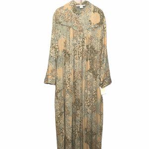 NWT CHRISTIAN DIOR Vintage Floral House Dress Lg